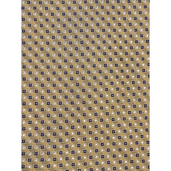 Beau Brummel Gold Blue Hand Made 100% Silk Men’s Neck Tie Made In China - Picture 9 of 9